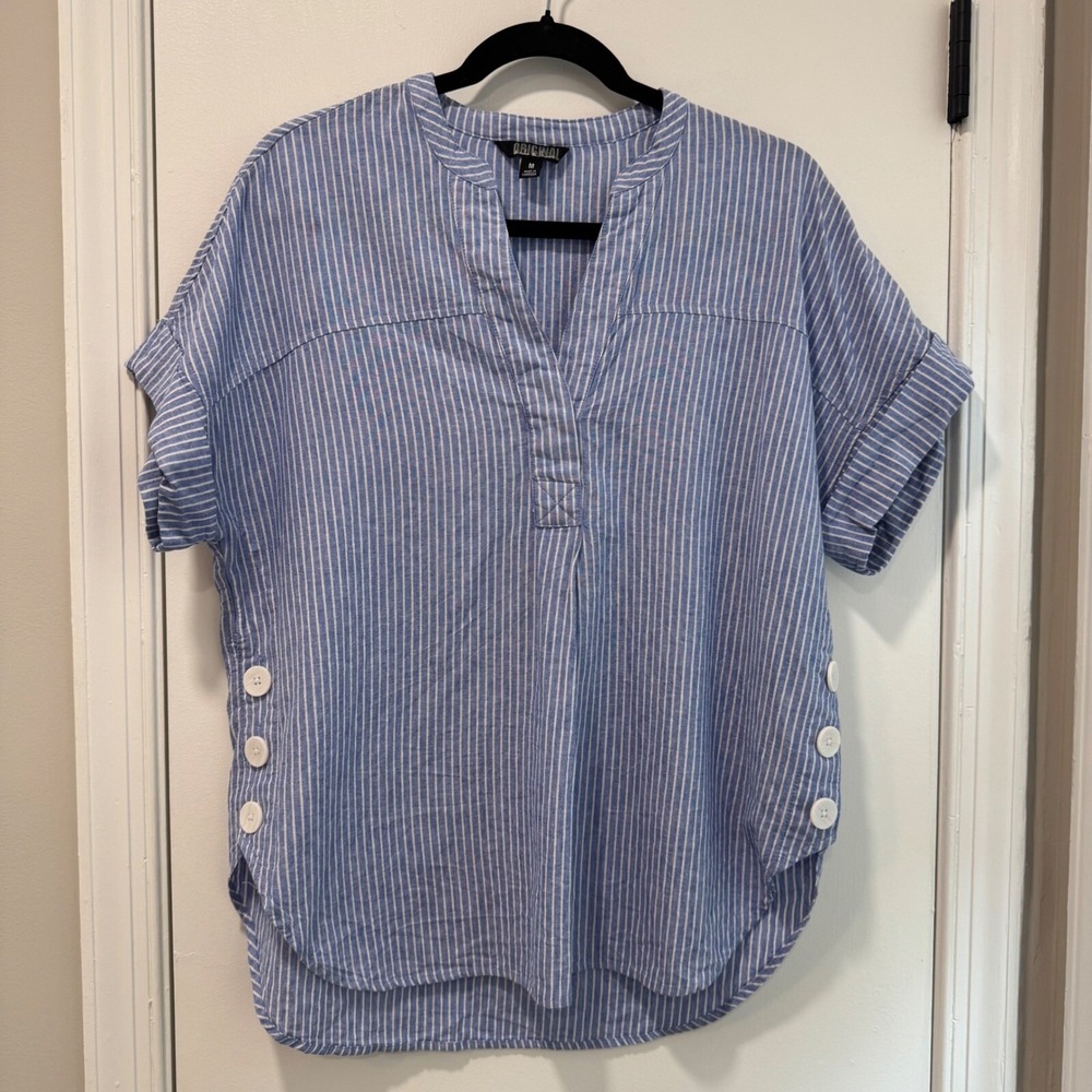 Nicole Miller Blue and White Striped Tunic